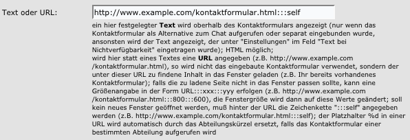 Kontaktformular-Einstellungen