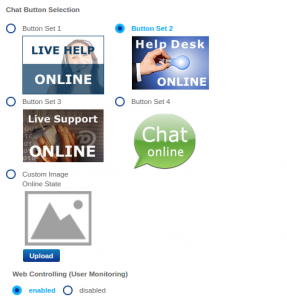 Auswahl der Buttons