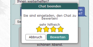 Chatbewertung im Tab-Chat