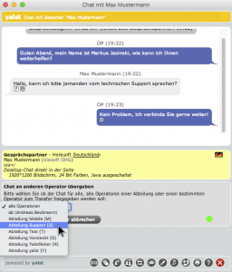 Transfer in eine andere Abteilung