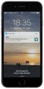 iPhone mit Chat-Alarmierung