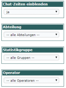 Filter für die Arbeitszeitstatistiken