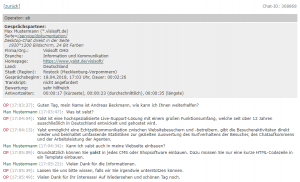 Einzelheiten eines Chats