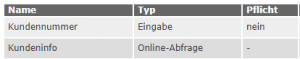 Zusatzfeld mit Onlineabfrage