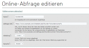 Onlineabfrage